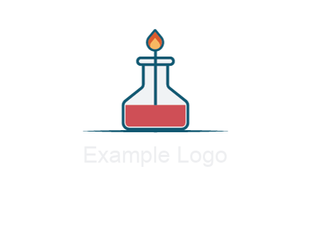 fire in flask with liquid