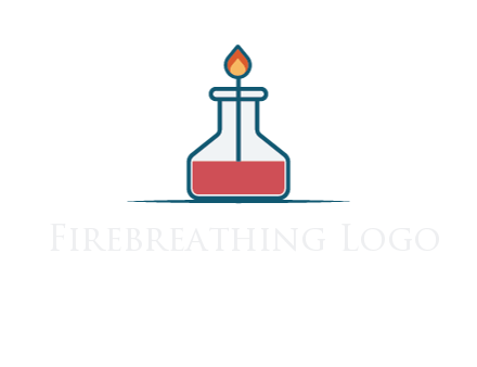 fire in flask with liquid