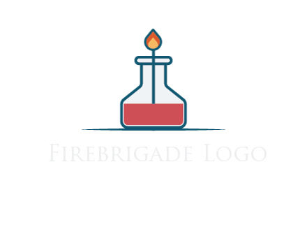 fire in flask with liquid