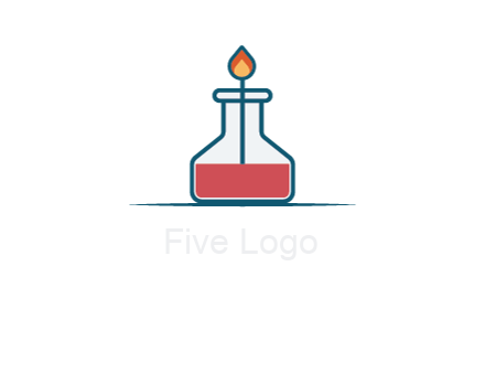 fire in flask with liquid