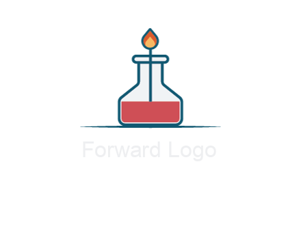 fire in flask with liquid