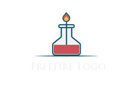 fire in flask with liquid