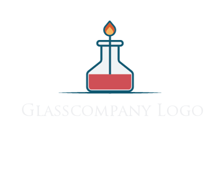 fire in flask with liquid