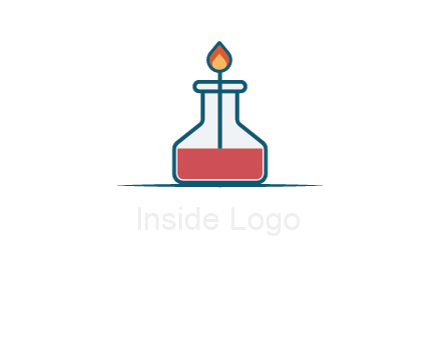 fire in flask with liquid