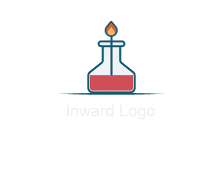 fire in flask with liquid