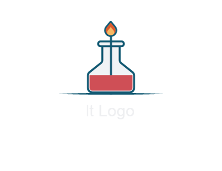 fire in flask with liquid