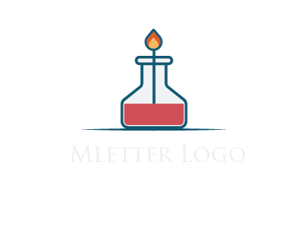 fire in flask with liquid