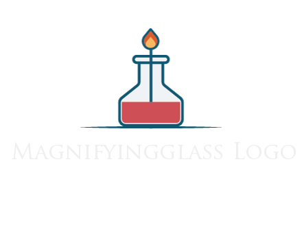 fire in flask with liquid