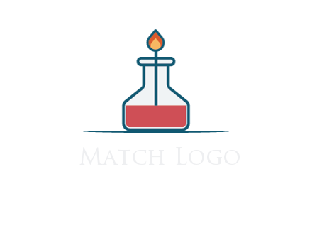 fire in flask with liquid