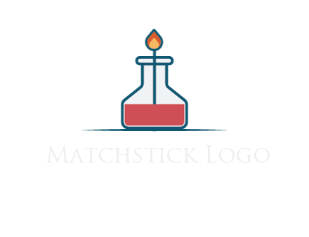 fire in flask with liquid