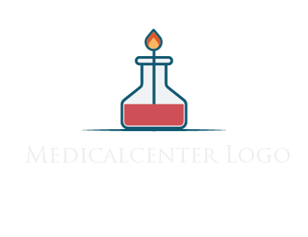 fire in flask with liquid