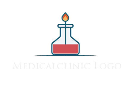 fire in flask with liquid