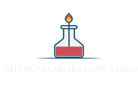 fire in flask with liquid