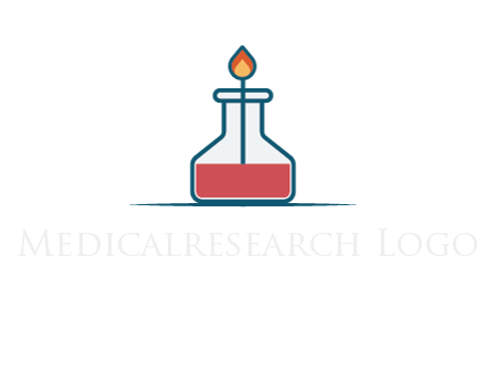 fire in flask with liquid