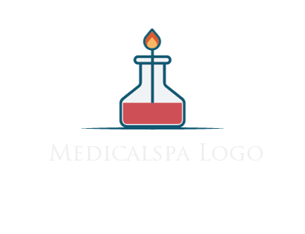 fire in flask with liquid