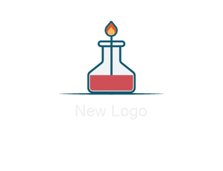 fire in flask with liquid