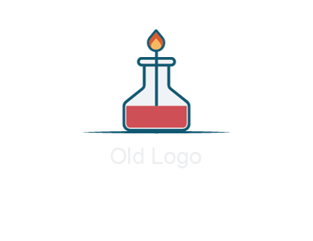 fire in flask with liquid