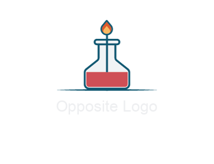 fire in flask with liquid