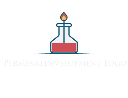 fire in flask with liquid