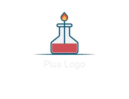 fire in flask with liquid