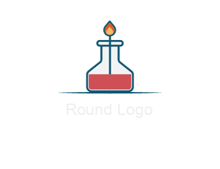 fire in flask with liquid