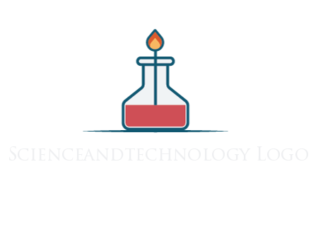 fire in flask with liquid