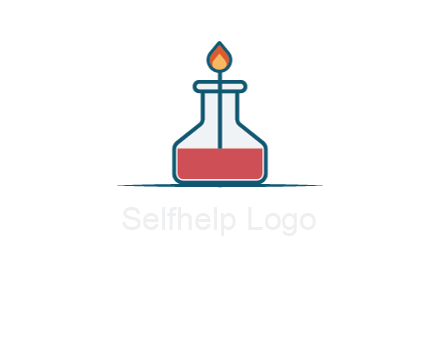 fire in flask with liquid