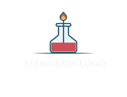 fire in flask with liquid
