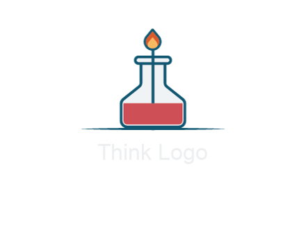 fire in flask with liquid