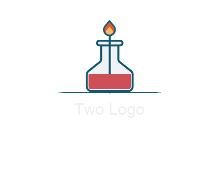fire in flask with liquid