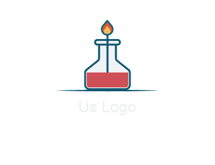 fire in flask with liquid