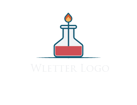fire in flask with liquid
