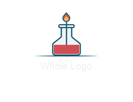 fire in flask with liquid