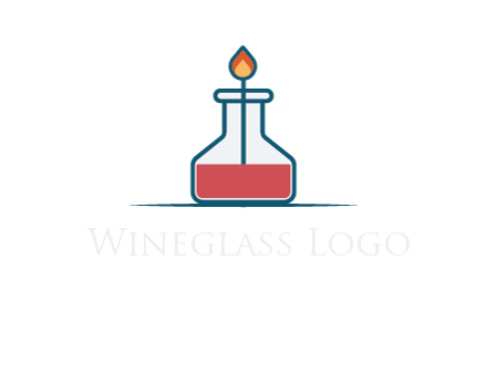 fire in flask with liquid