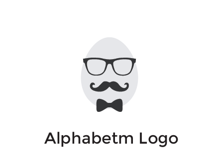 glasses with bow and moustache on egg