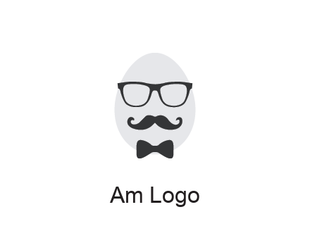 glasses with bow and moustache on egg