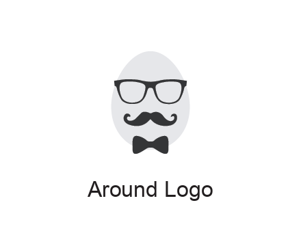 glasses with bow and moustache on egg