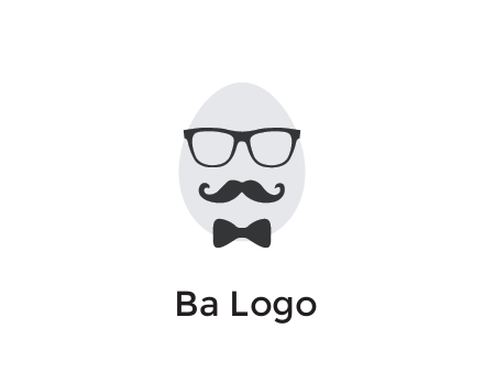 glasses with bow and moustache on egg