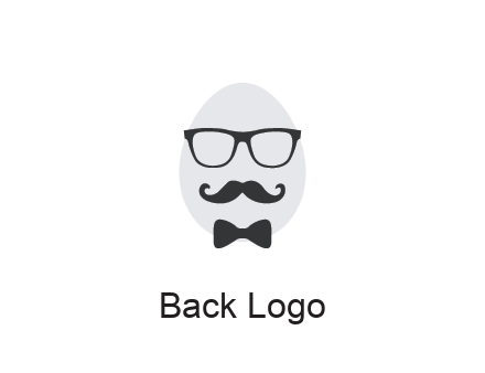 glasses with bow and moustache on egg