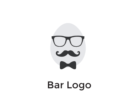 glasses with bow and moustache on egg