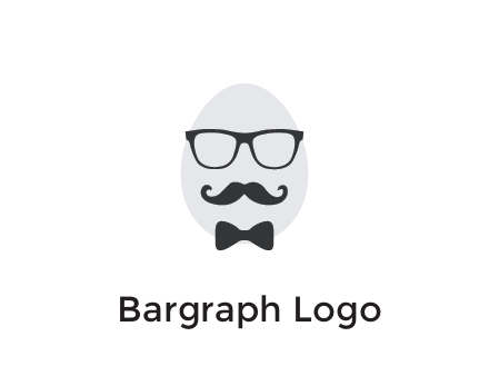 glasses with bow and moustache on egg