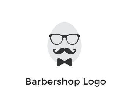 glasses with bow and moustache on egg