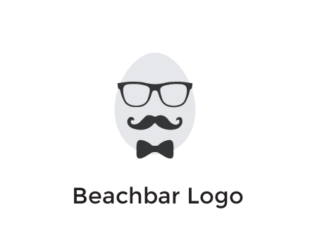glasses with bow and moustache on egg