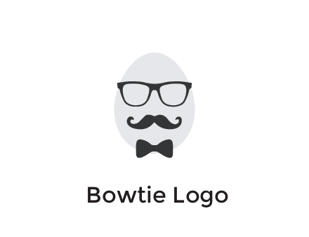 glasses with bow and moustache on egg