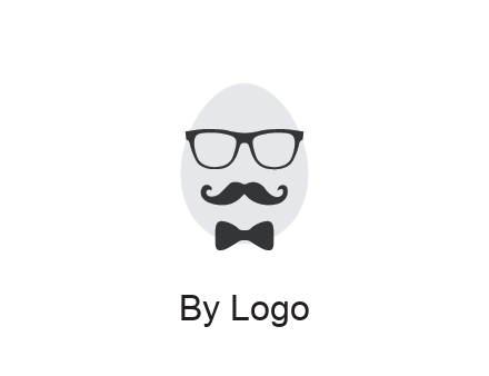 glasses with bow and moustache on egg