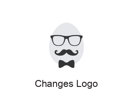 glasses with bow and moustache on egg