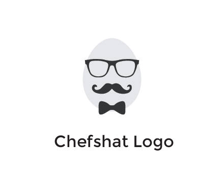 glasses with bow and moustache on egg