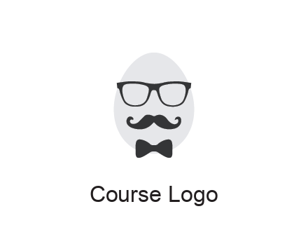 glasses with bow and moustache on egg
