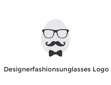 glasses with bow and moustache on egg
