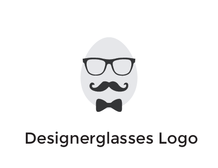glasses with bow and moustache on egg